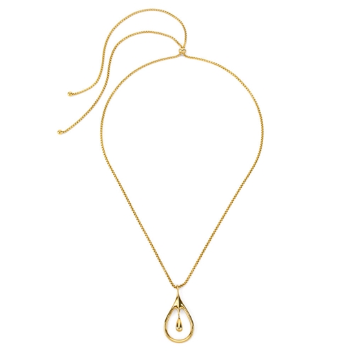 Style Drops Yellow Gold Plated Long Necklace-